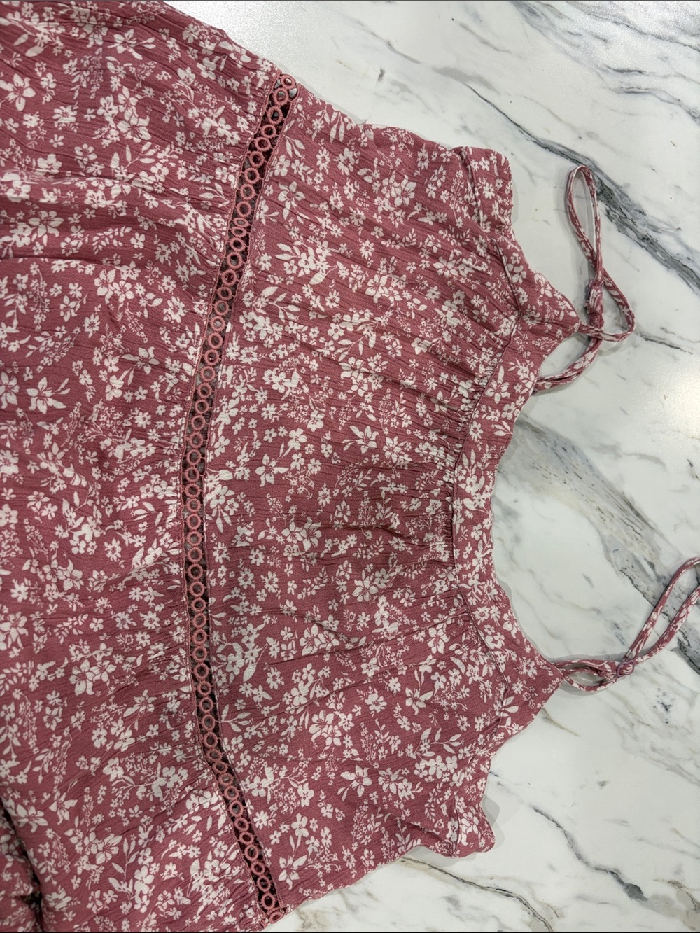 Floral Pink Tiered spaghetti strap Dress - Picture 3 of 4